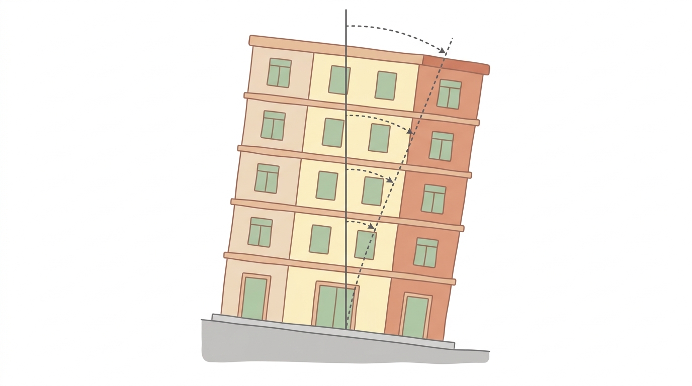 土台が傾いた建物