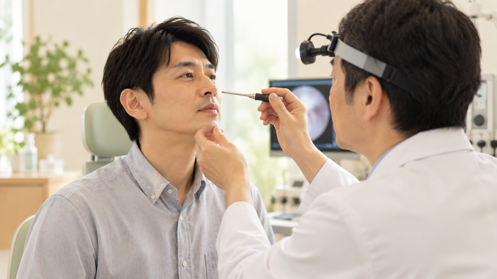 耳鼻科の診察を受けているイメージ